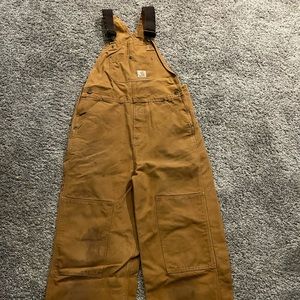 Carhartt boys, 14 bib overalls duck,EUC